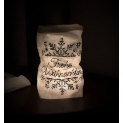 Stickdatei ITH - Lichtbeutel Frohe Weihnachten Scheeflocke